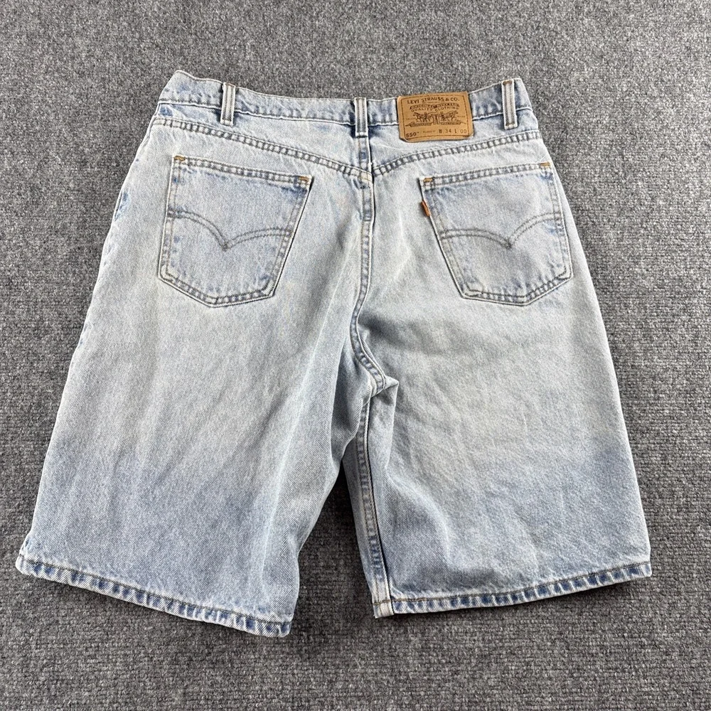 Vintage 90s Levi's 550 Orange Tab Shorts W34 Blank Tab Rare Light Wash Jorts
